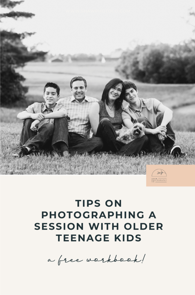 Tips on Photographing a Session With Older Teenage Kids
