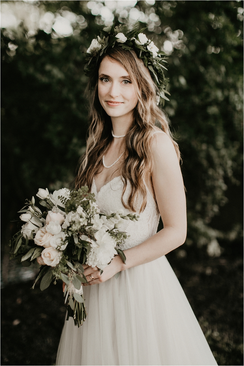 Intimate Backyard Wedding. Upstate New York Wedding Photographer Flower Crown Boho Bride
