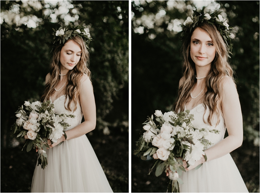 Bridal portraits Intimate Backyard Wedding. 