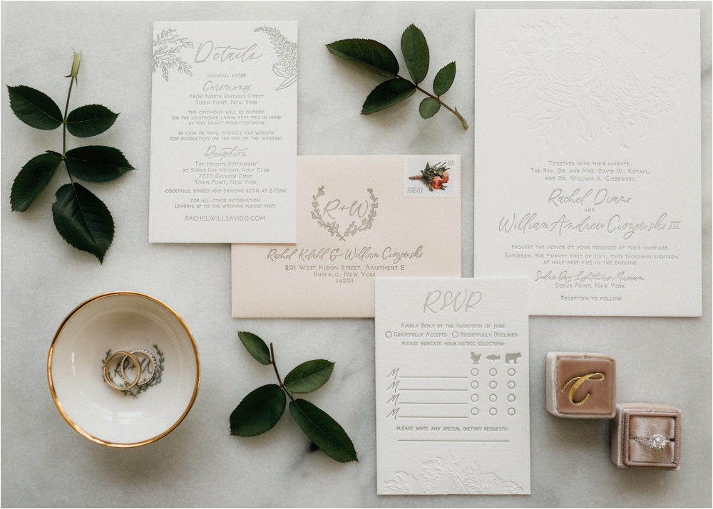 Letterpress stationary. Sodus Bay Wedding Photographers | Shaw Photo Co.