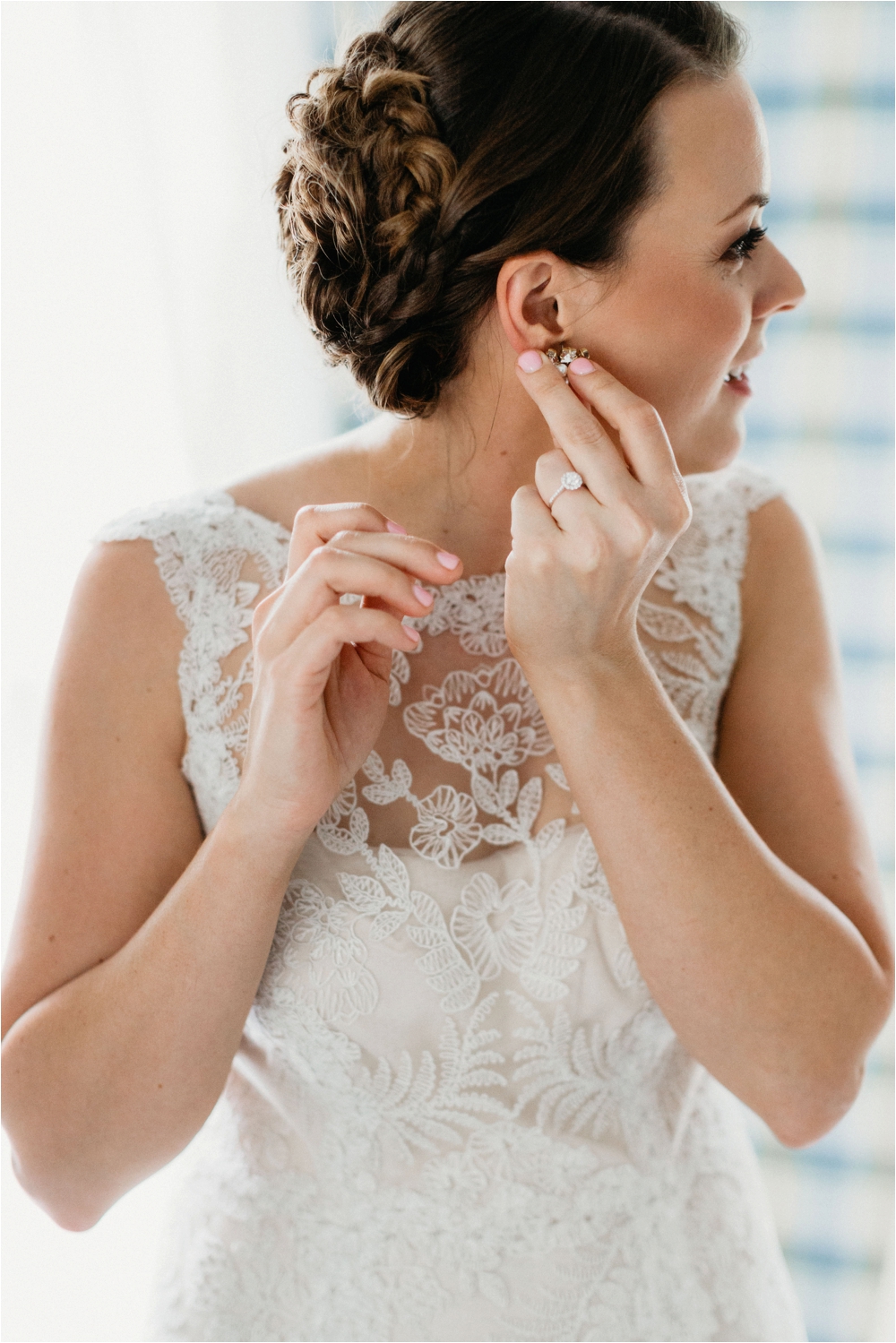 Lace Tadashi Shoji from BHLDN| Sodus Bay Wedding Photographers | Shaw Photo Co.