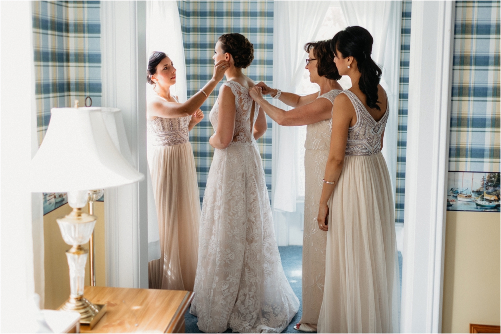 Lace Tadashi Shoji from BHLDN| Sodus Bay Wedding Photographers | Shaw Photo Co.