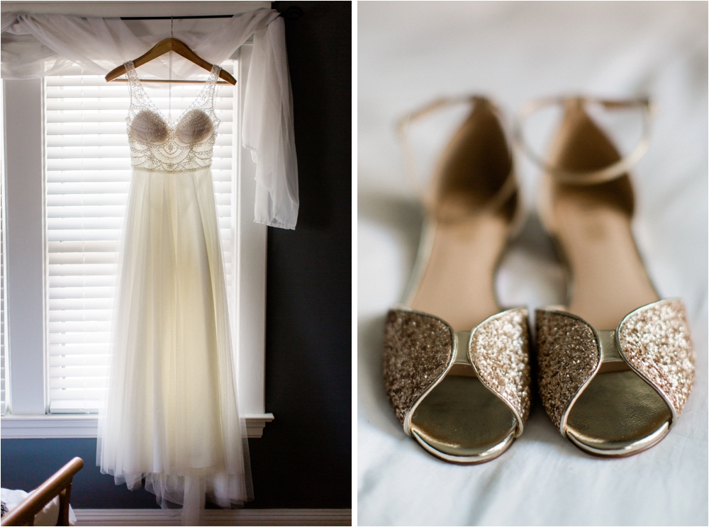 Willowby Wedding Gown and BHLDN Shoes | Shaw Photo Co.
