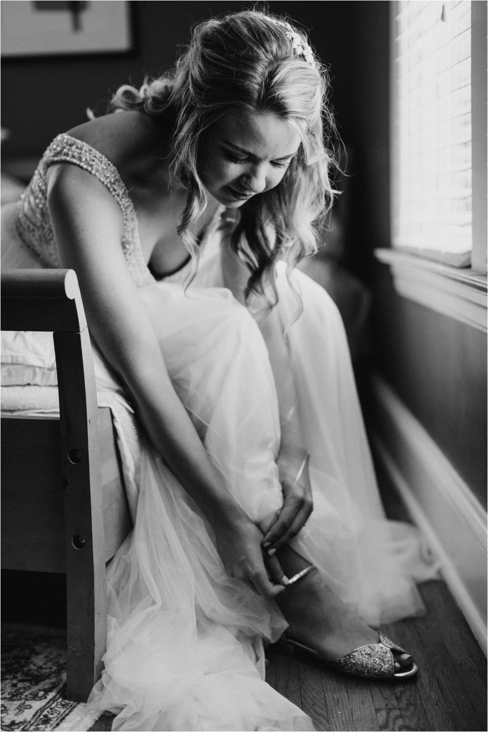 Willowby Wedding Gown and BHLDN Shoes | Shaw Photo Co.