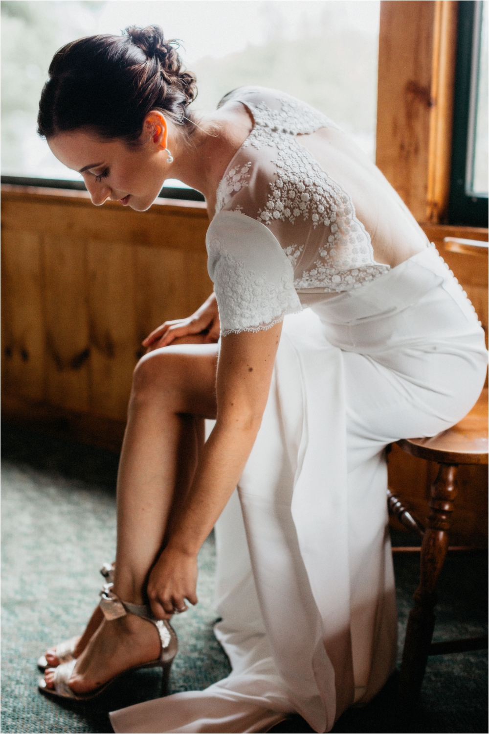 Ally & Ryan Adirondack Wedding on Big Moose Lake | Rime Arodaky gown | Shaw Photo Co.