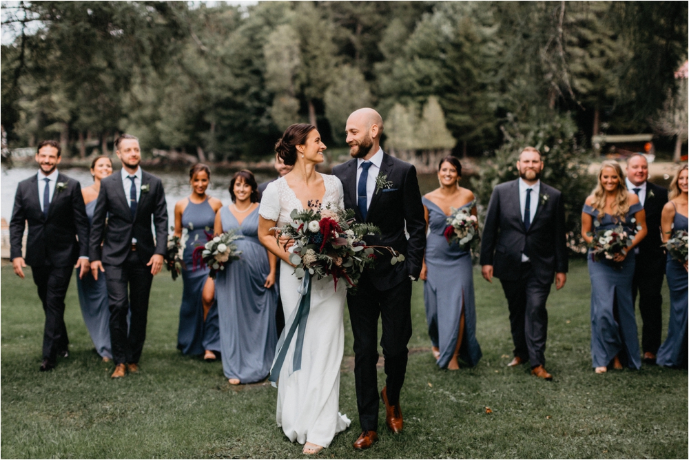 Ally & Ryan Adirondack Wedding on Big Moose Lake | Rime Arodaky gown | Shaw Photo Co.