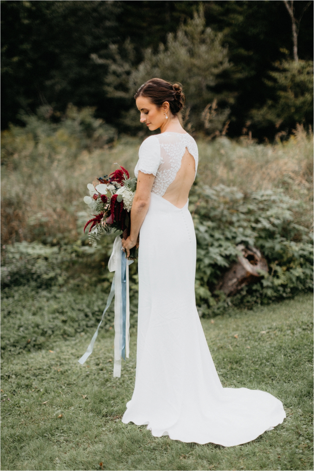 Ally & Ryan Adirondack Wedding on Big Moose Lake | Rime Arodaky gown | Shaw Photo Co.