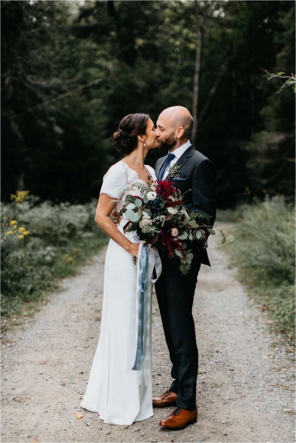 Ally & Ryan Adirondack Wedding on Big Moose Lake | Rime Arodaky gown | Shaw Photo Co.
