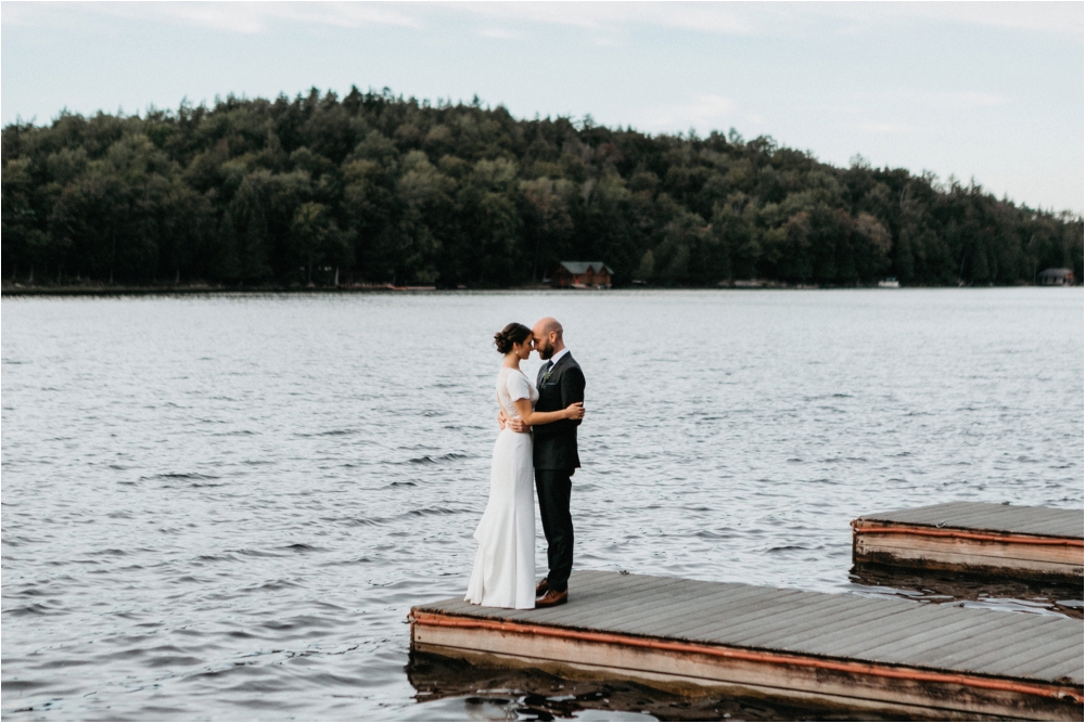 Ally & Ryan Adirondack Wedding on Big Moose Lake | Rime Arodaky gown | Shaw Photo Co.