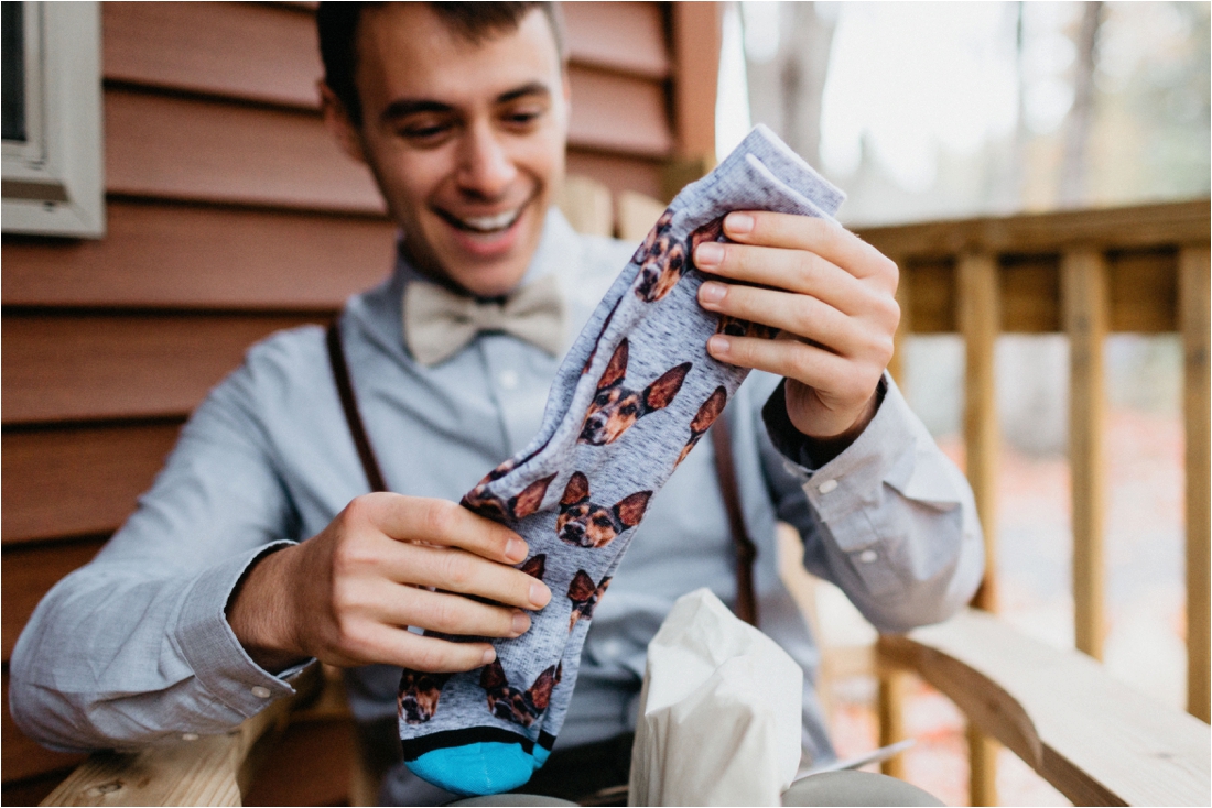 Elopement on Rocky Mountain near Inlet, Adirondacks | Shaw Photo Co. | Custom dog socks