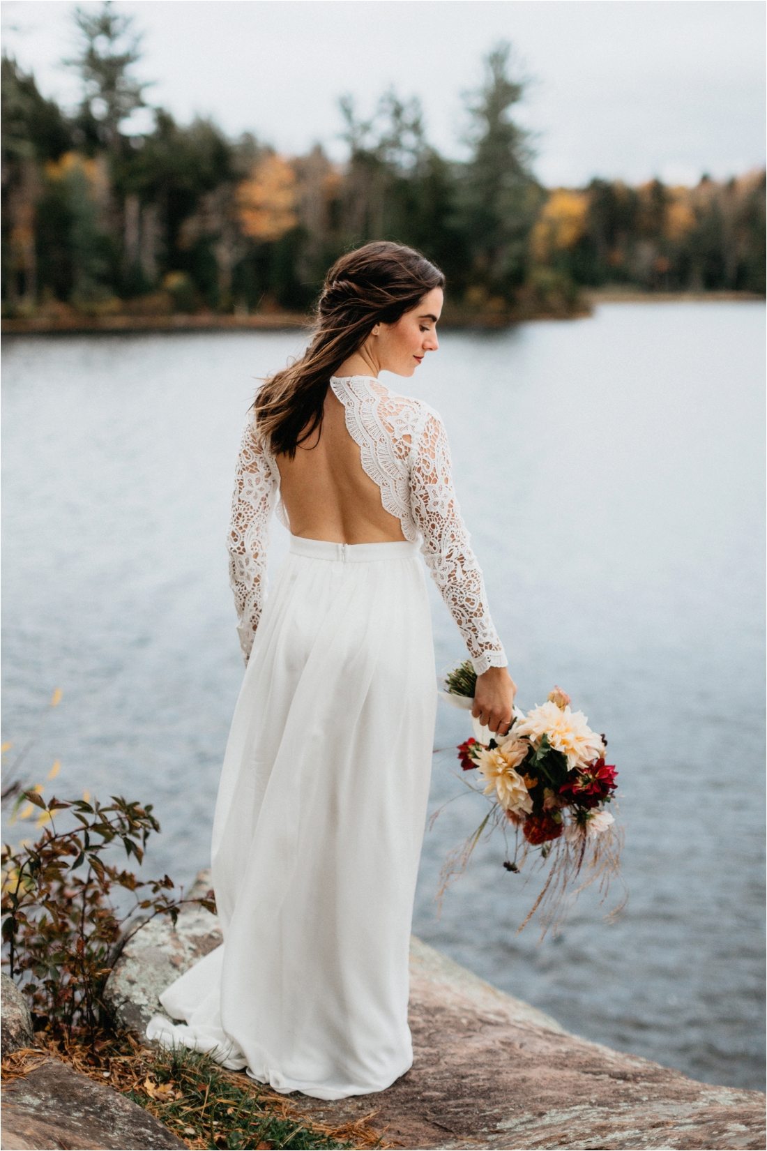 Elopement on Rocky Mountain near Inlet, Adirondacks | Shaw Photo Co. | Lulu's Wedding Dress