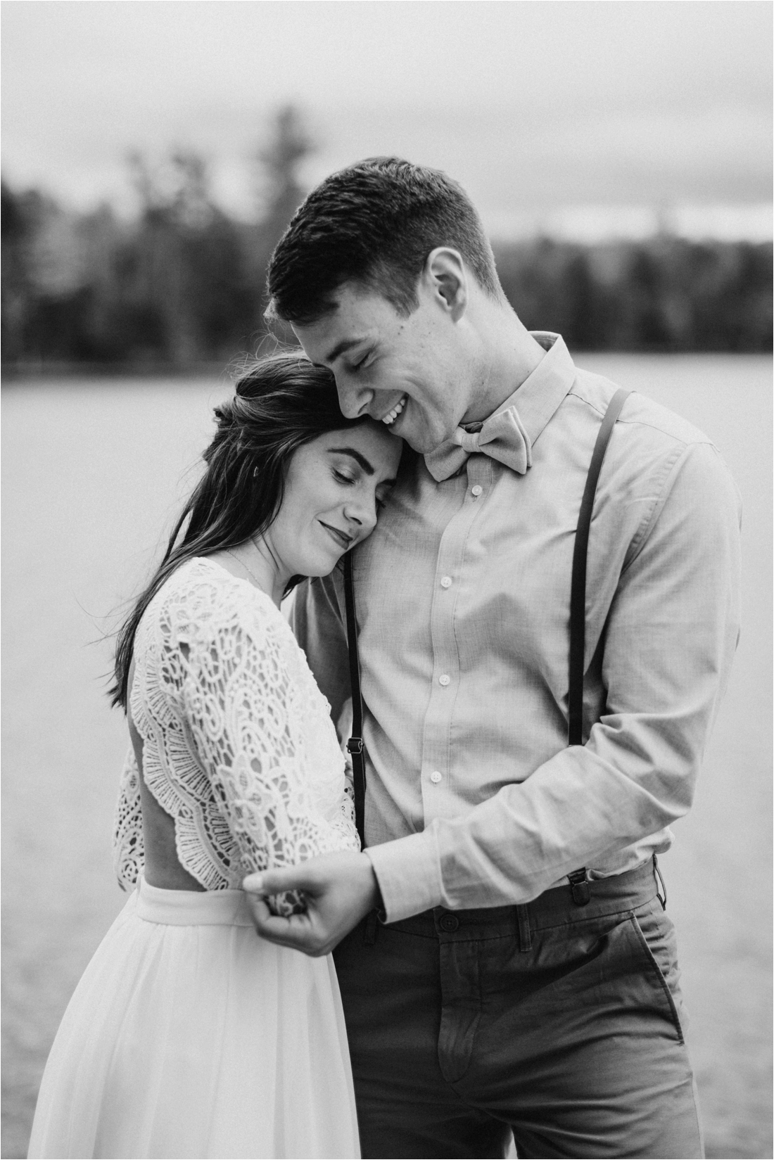 Elopement on Rocky Mountain near Inlet, Adirondacks | Shaw Photo Co. | Black and white wedding photography