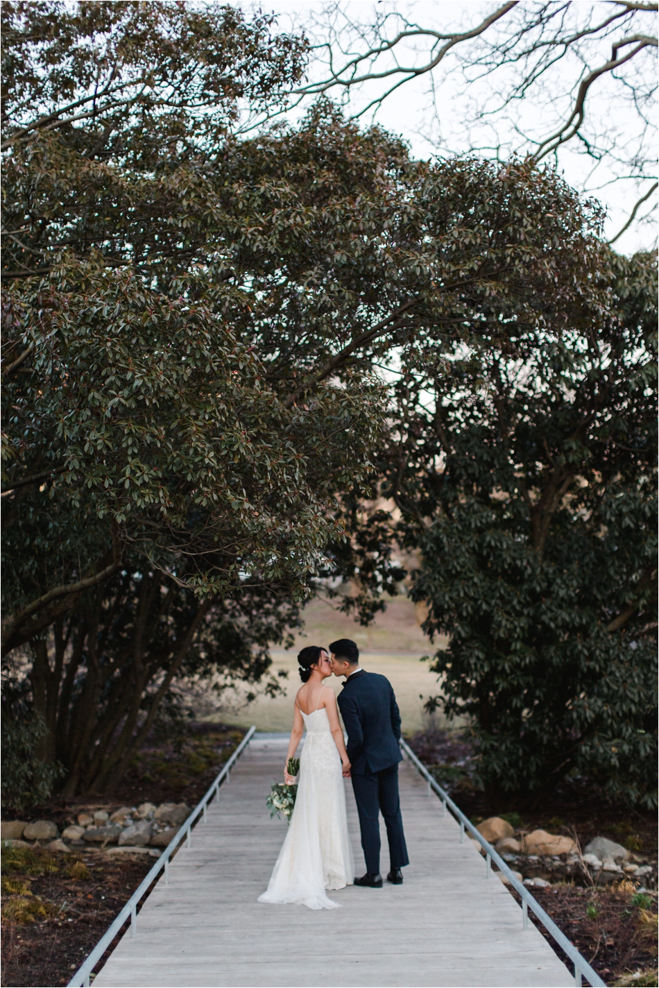 Bride and groom portraits at Brooklyn Botanical Gardens