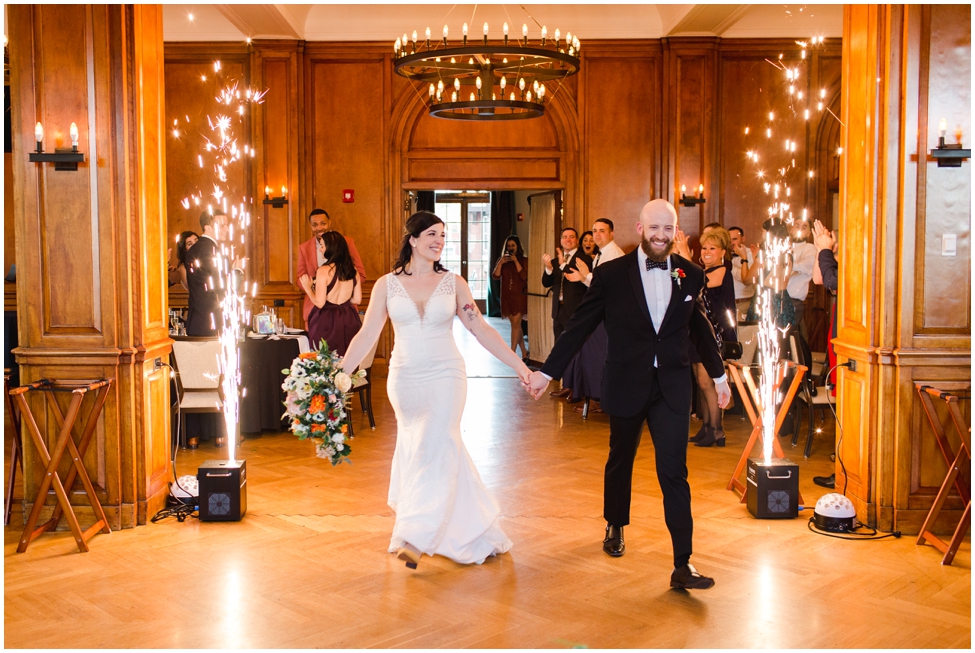 hotel saranac ballroom with bride and groom