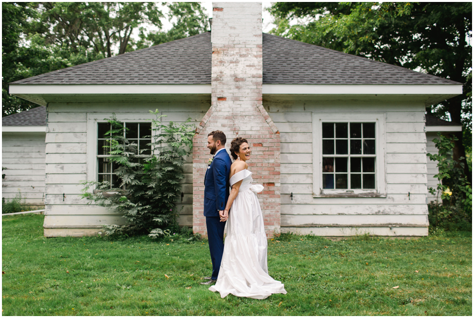 Bride and groom first look