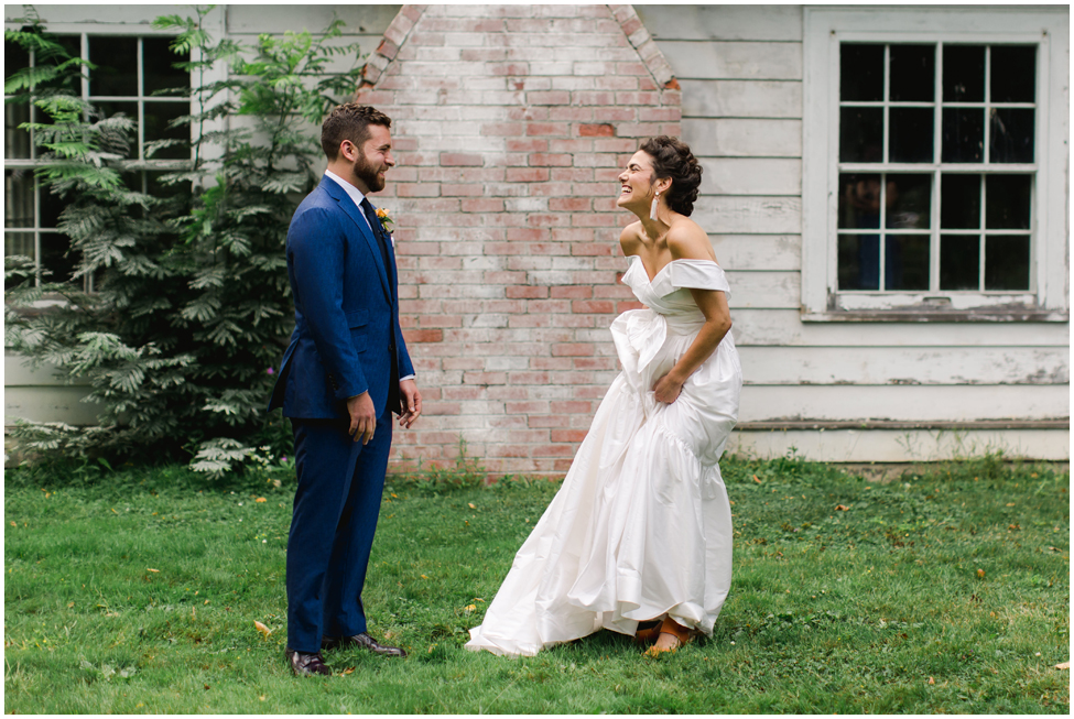 Bride and groom first look