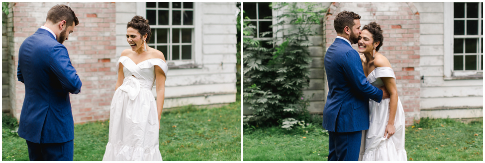 Bride and groom first look