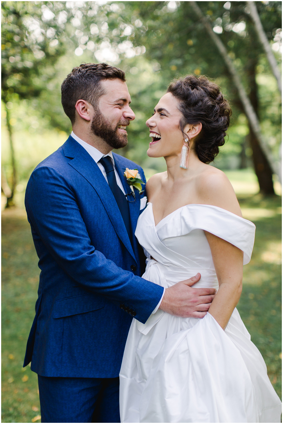 Bride and groom portraits at Knox Farms in New York