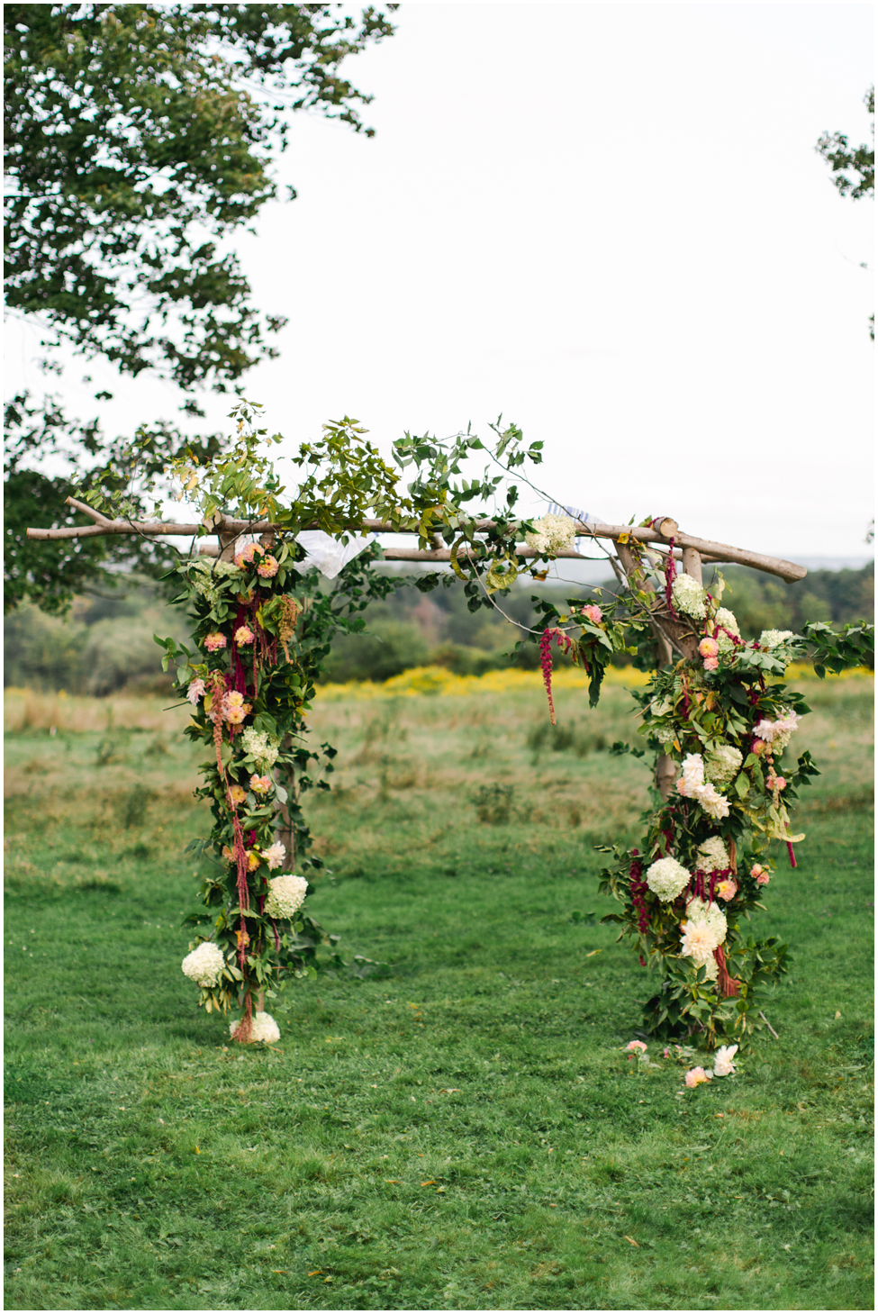 Wedding ceremony at Knox Farms in East Aurora, New York