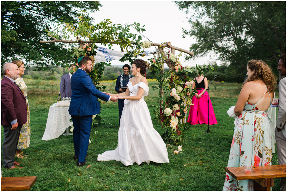 Wedding ceremony at Knox Farms in East Aurora, New York