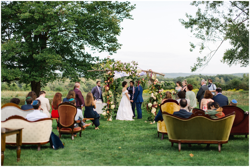 Wedding ceremony at Knox Farms in East Aurora, New York