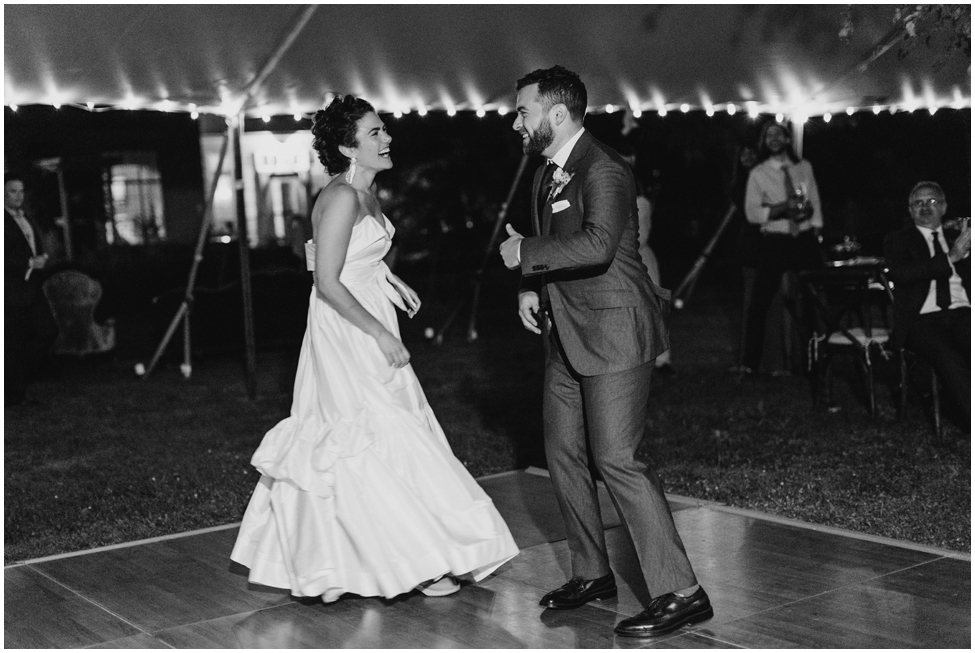 Bride and groom first dance