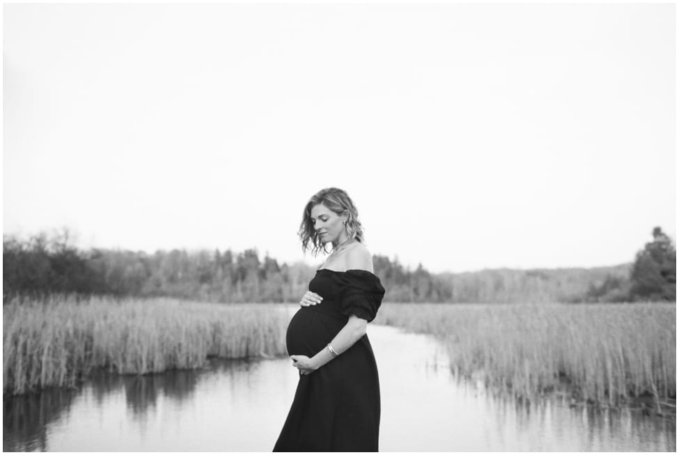 Black and White Maternity Family Session