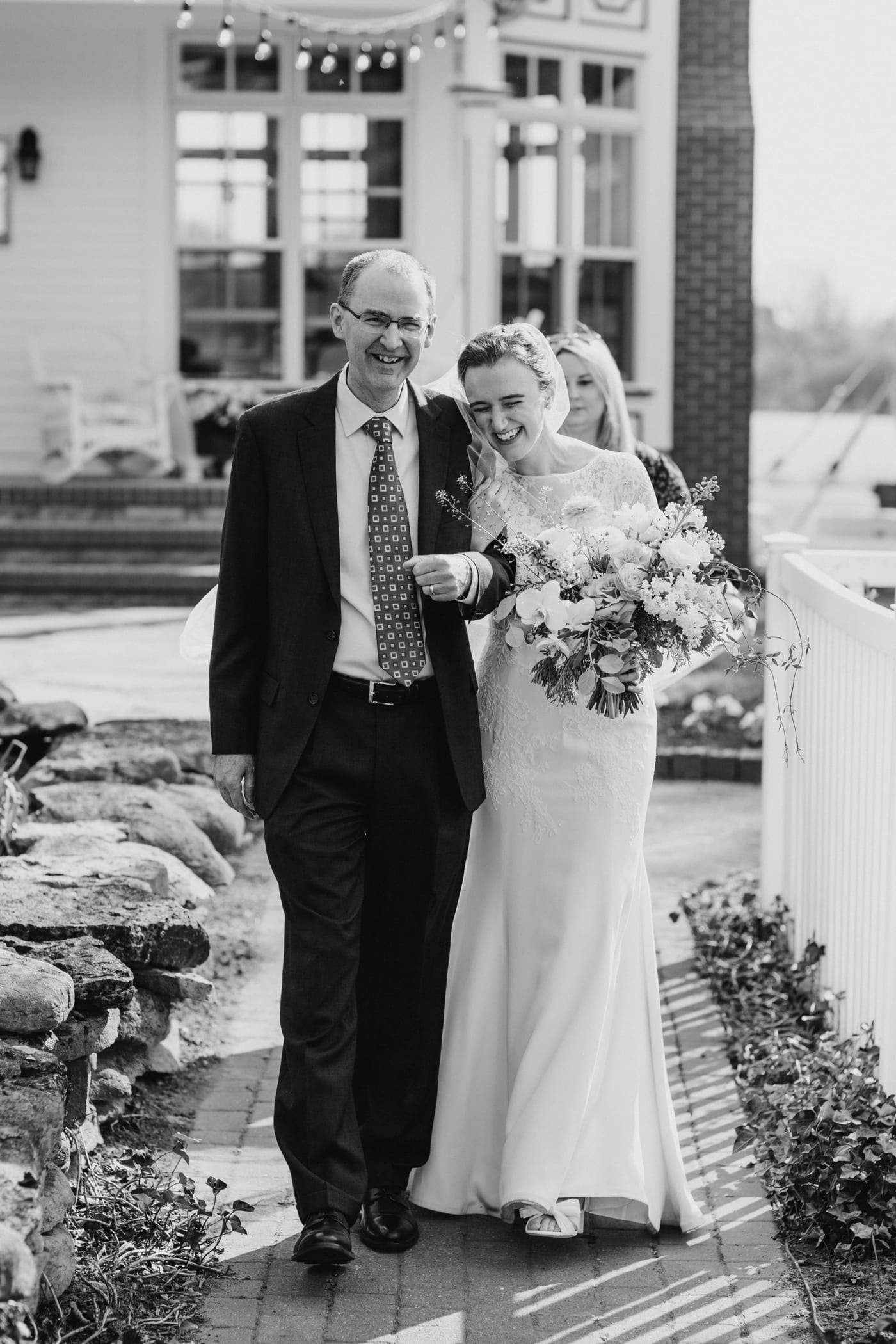 Wedding ceremony in a backyard outside of Buffalo, New York