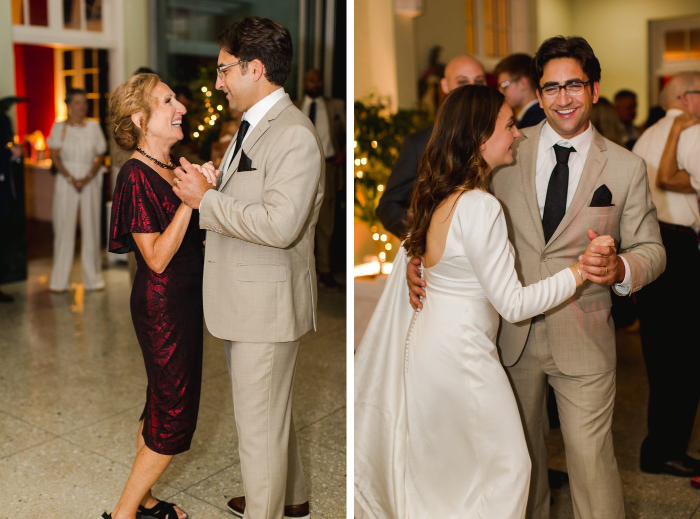 Father daughter and Mother son dance for a wedding in Buffalo, New York