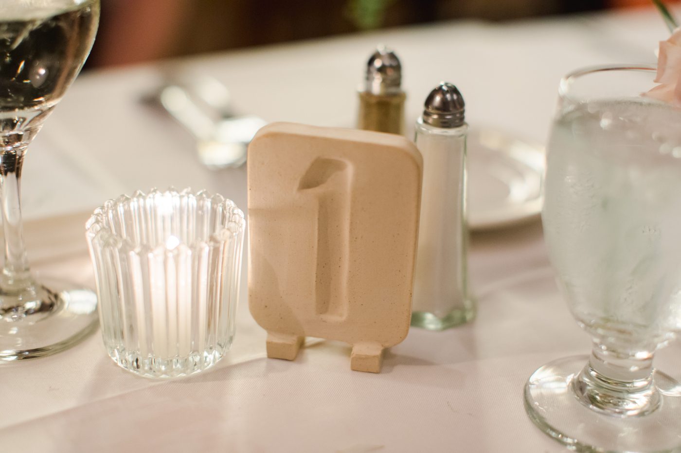 Table Numbers and Vases by Peach Pit Pottery