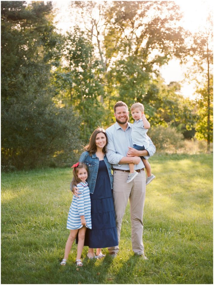 Family Photo in Buffalo New York taken in a green park