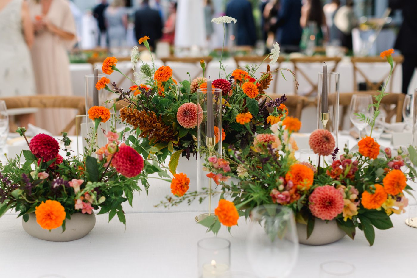 Handpicked flower centerpieces by Wild Blossom Hollow