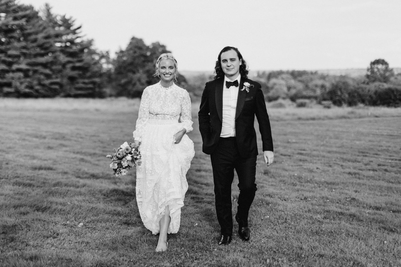 Sunset bride and groom portraits at Knox Farm in Buffalo, New York