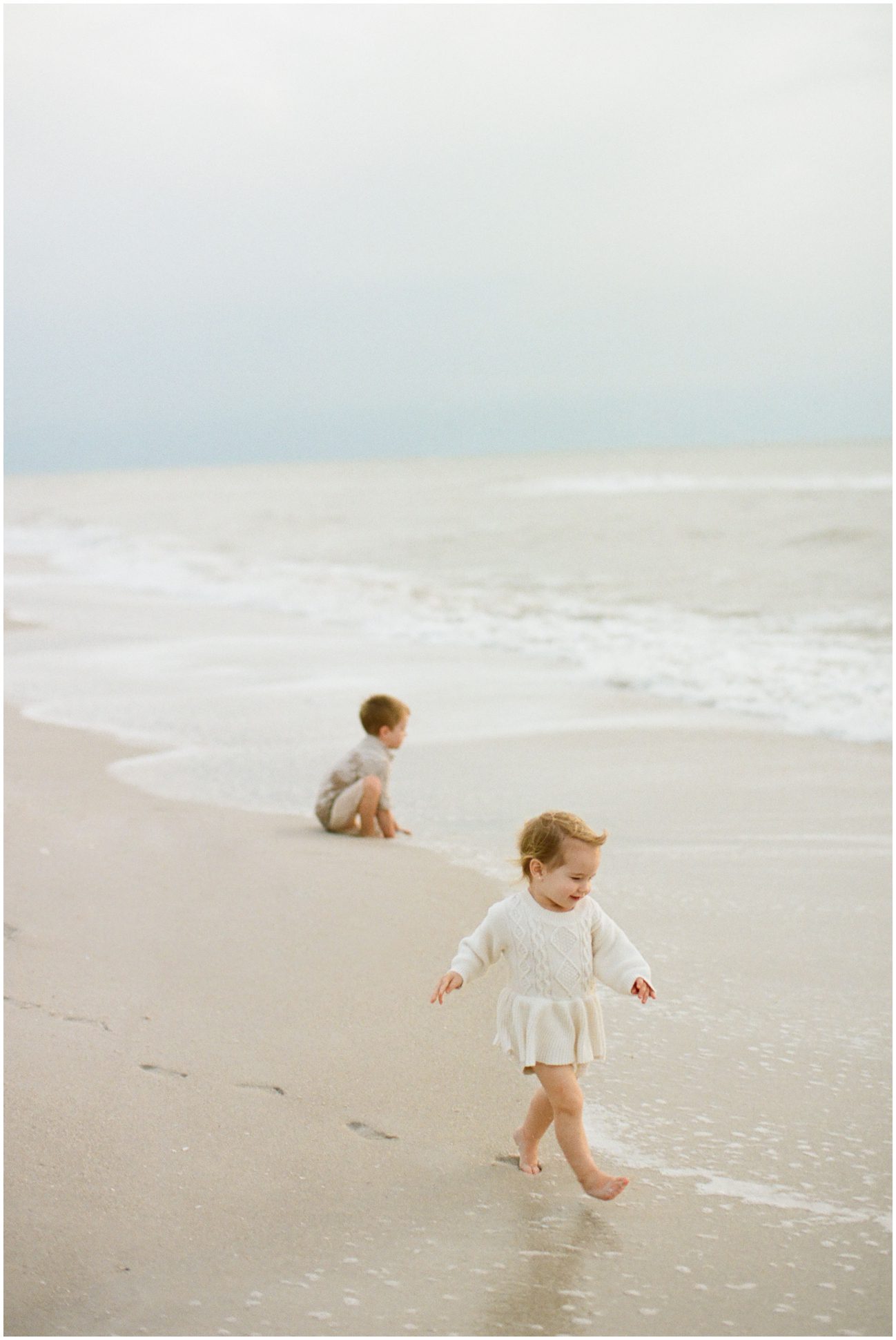 kids on the beach for their beach family photos