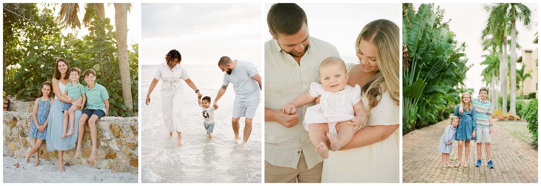 Family photos taken at various locations in Naples Florida